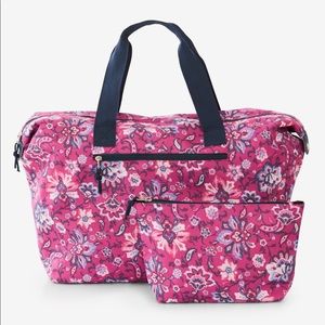 New 2 bag set pink large tote bag and cosmetic bag